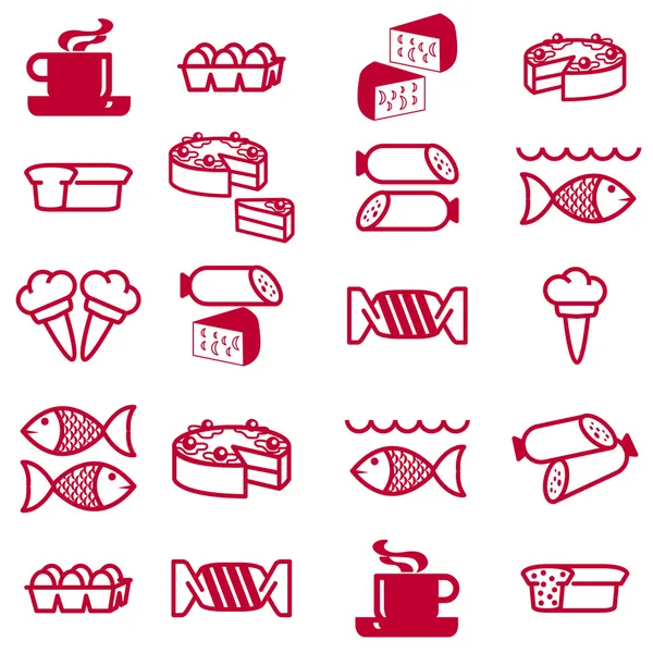 Iconos sobre el tema de la comida —  Fotos de Stock
