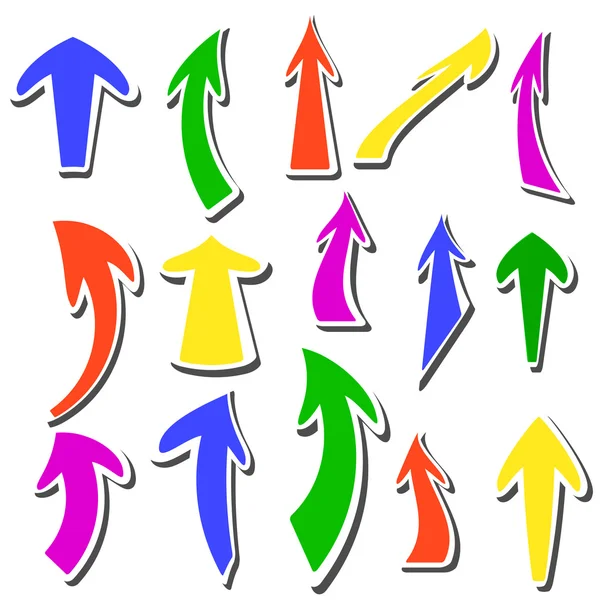 Arrows stickers different colors and shapes. — Stock Photo, Image