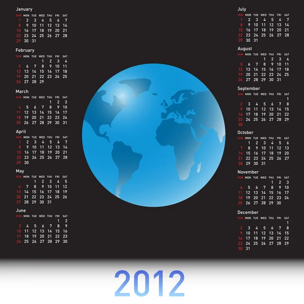 A globe Calendar for 2012 — Stock Photo, Image