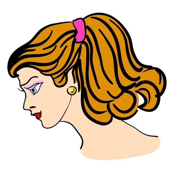 Hand-drawn fashion model illustration. Woman's face — Stok fotoğraf