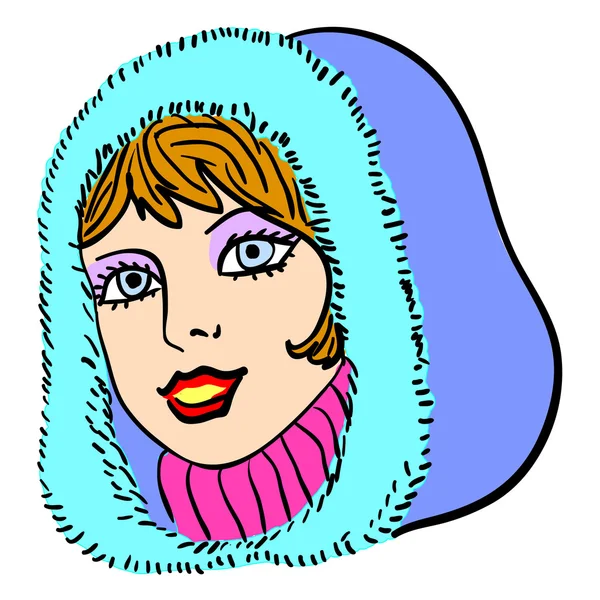 Ilustración de modelo dibujado a mano. Cara de mujer — Foto de Stock