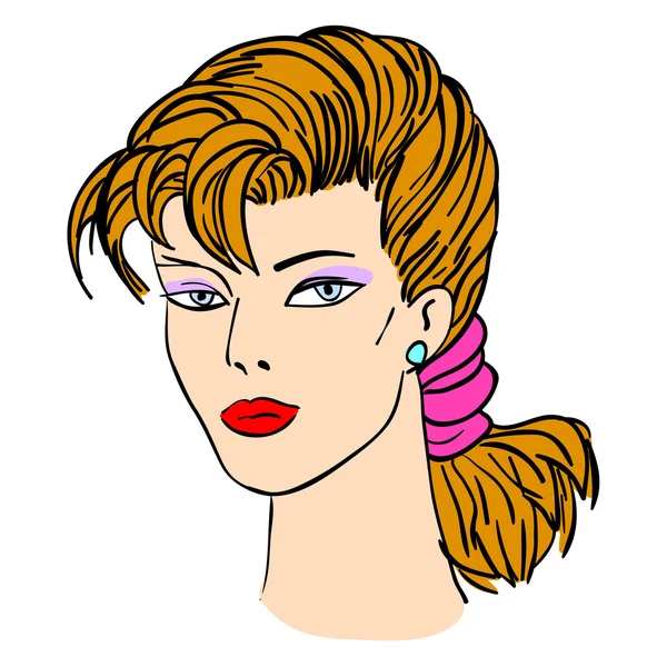 Ilustración de modelo dibujado a mano. Cara de mujer — Foto de Stock