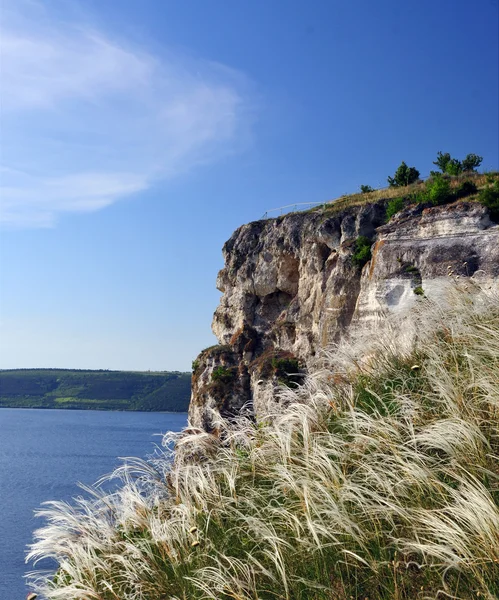 stock image Feather grass Reserve Podolsk Tovtry