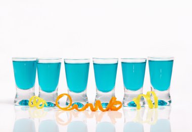 Six blue shots clipart