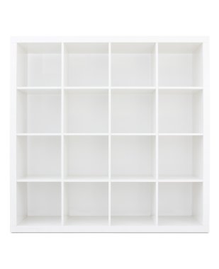 Empty white wooden bookshelf clipart