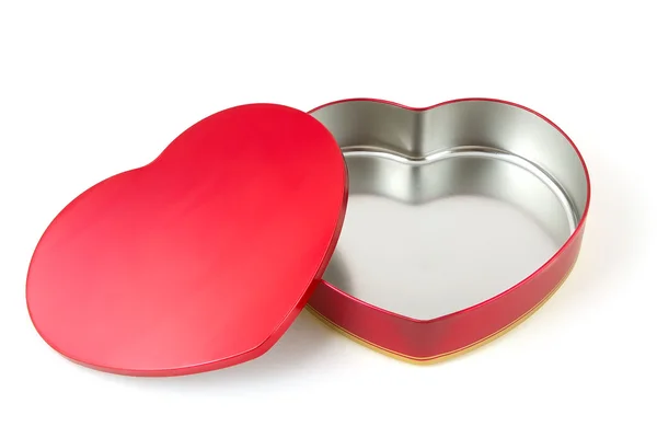 stock image Open heart shaped box with clipping path