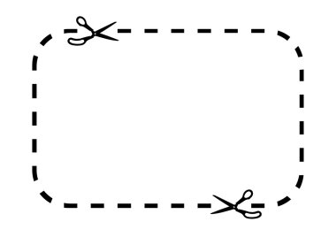 Coupon border on white clipart