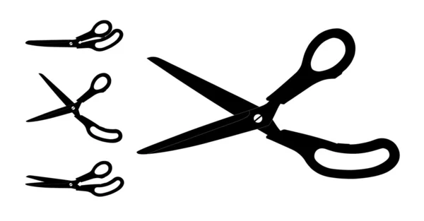 Nożyczki silhouellte z pięciu ścieżki przycinające — Zdjęcie stockowe