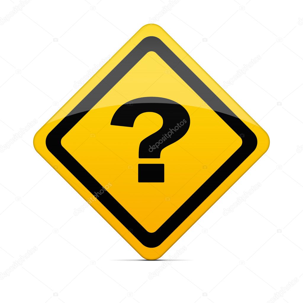 Question mark sign with clipping path
