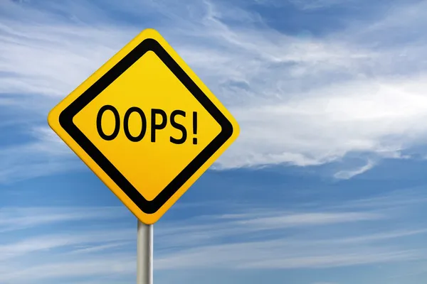 OOPS road sign against blue sky — Stock Photo, Image