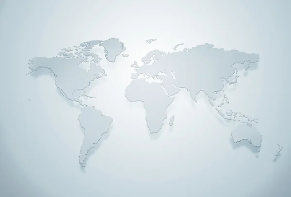 Blå värld karta siluett — Stockfoto