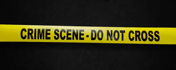 Crime scene yellow tape with clipping path — Stock Photo, Image