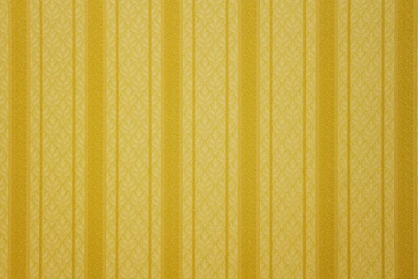 Gold striped wallpaper with floral pattern — Stock Photo, Image