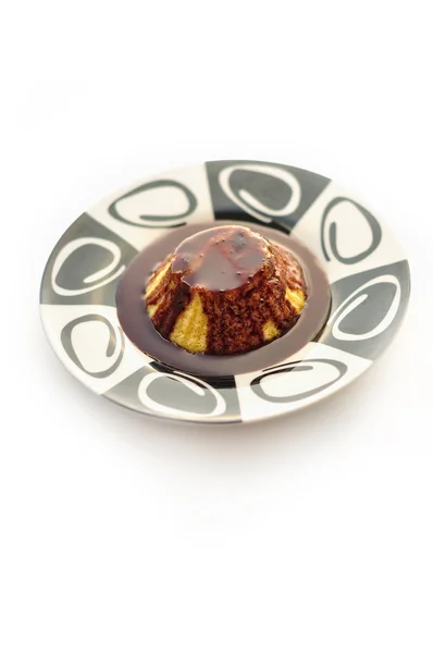 Chocolate cupcake on plate — Stock Photo, Image