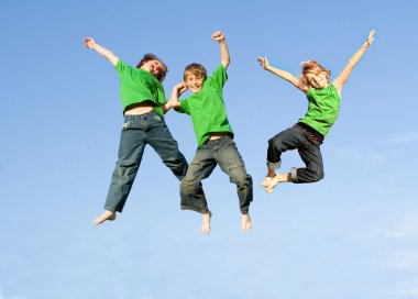 Kids jumping clipart