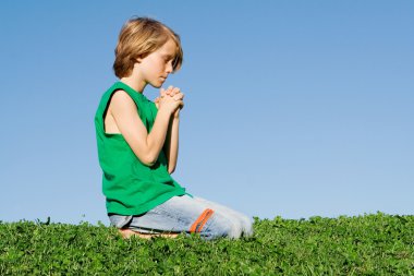 Christian child praying