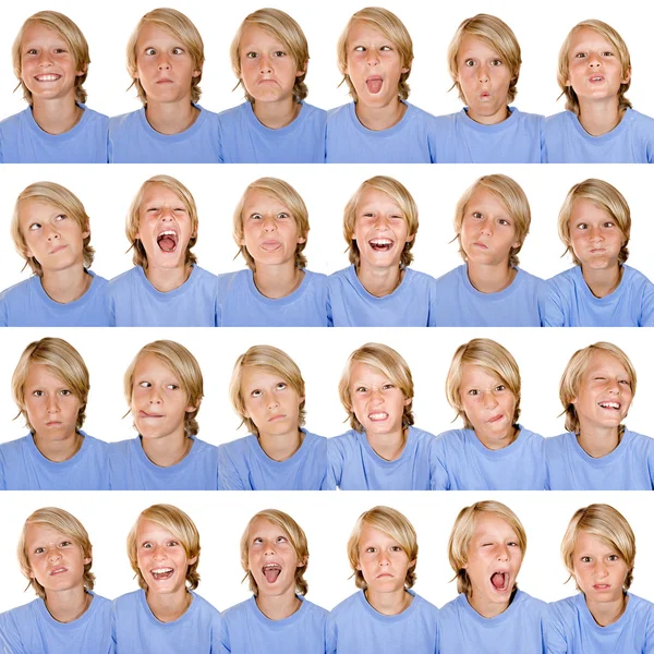 Diverse espressioni facciali — Foto Stock