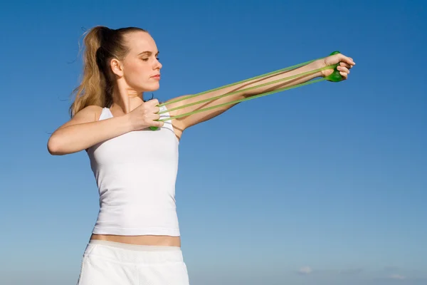 Uygun egzersiz sağlıklı aktif kadın — Stockfoto