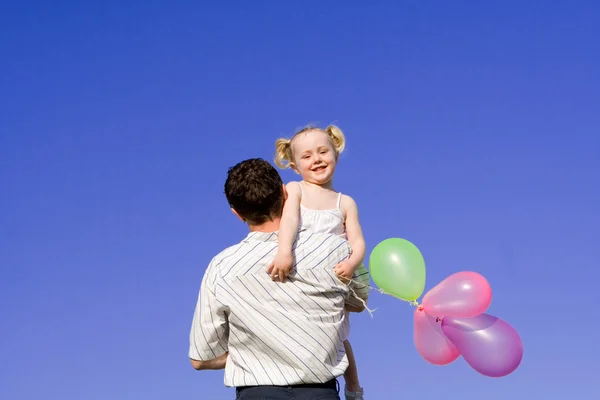 Család, a boldog apa és a gyermek — Stock Fotó