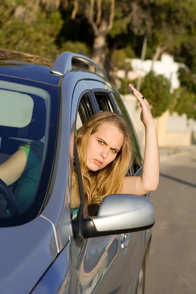 Road traffic rage, angry driver — Stock Photo, Image