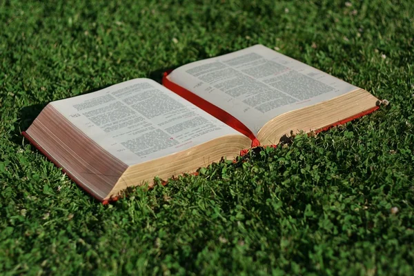Open christelijke Bijbel of het evangelie — Stockfoto