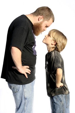 Father and son confrontation clipart