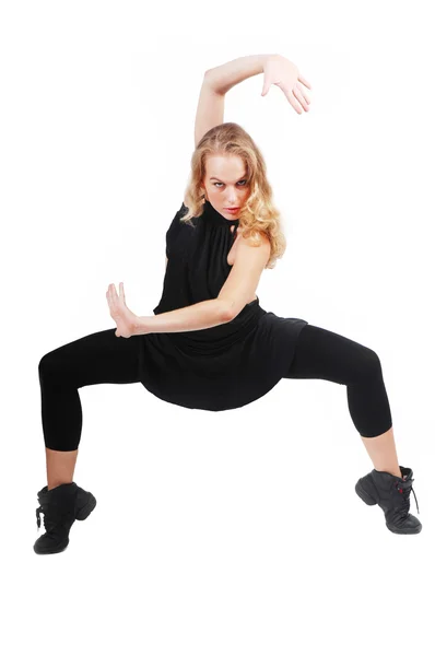 Přizpůsobit zdravá žena tanečnice, cvičit, cvičit, tančit — Stock fotografie