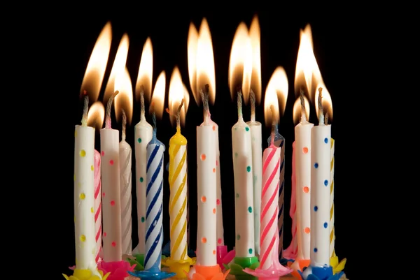Criança soprando 4 velas de aniversário — Fotografia de Stock