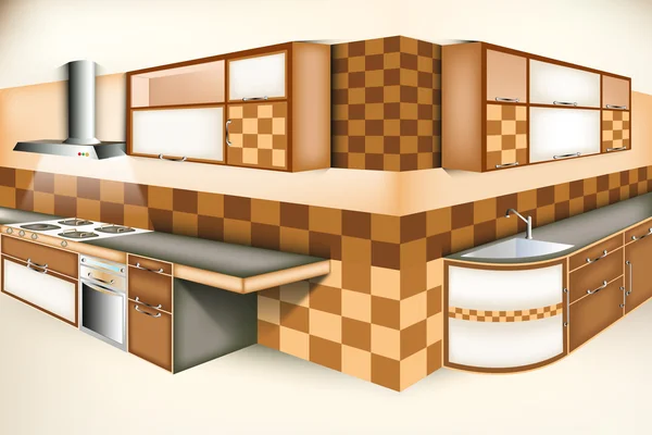 曼哈顿的厨房空间 — 图库矢量图片