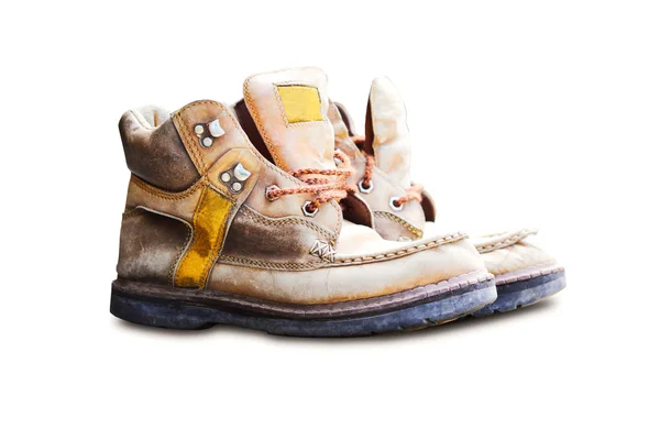 Beyaz arka plan üzerinde izole eski deri ayakkabı — Stok fotoğraf