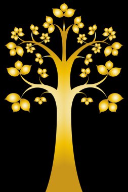 Sri maha bodhi tree ( Golden pattern ) clipart