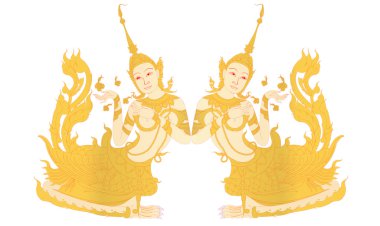 Physical patterns of Thai art isolated on white clipart