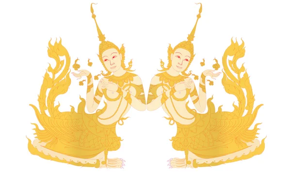Schémas physiques de l'art thaïlandais isolé sur blanc — Image vectorielle