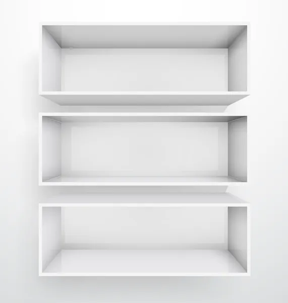 3d ізольована порожня біла книжкова полиця — стоковий вектор
