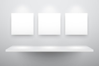 3d isolated Empty shelf clipart