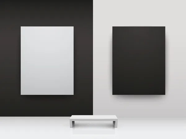 Dark and light gallery Interio — Stock Vector