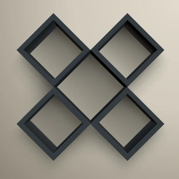 3D isolerade Tom svart bokhylla. — Stock vektor