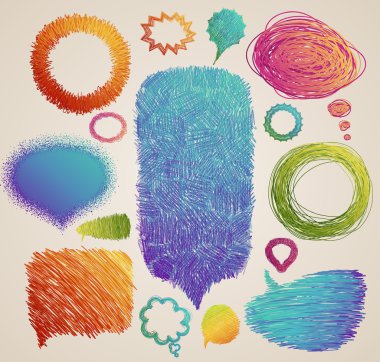 colorful hand drawn speech clipart