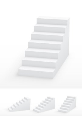 Collection of white 3d staircases clipart