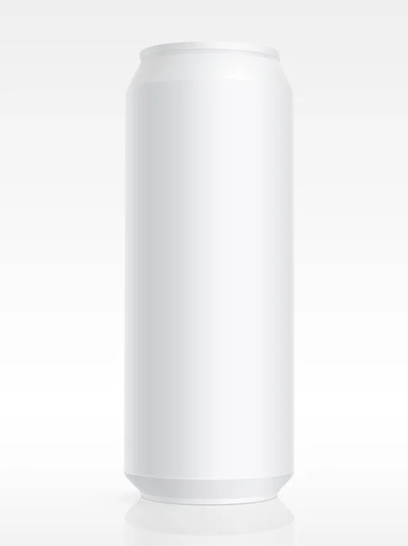 Lata de aluminio aislada en blanco — Vector de stock