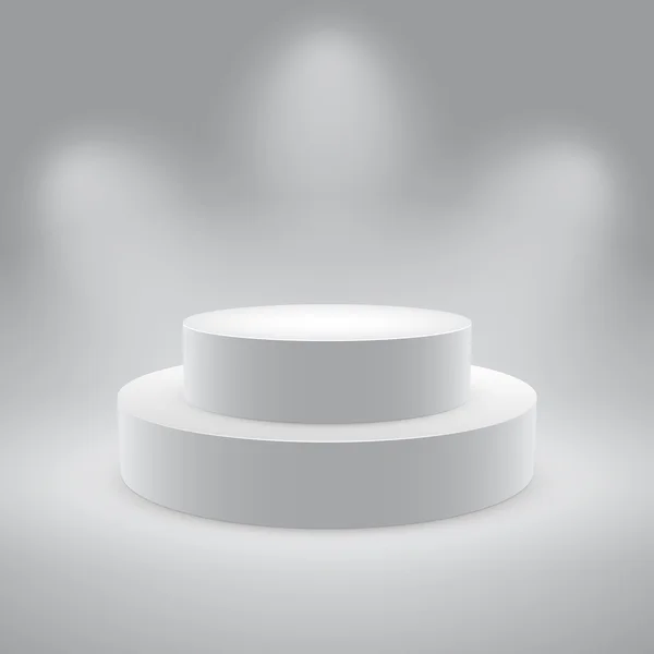 3D izole boş beyaz podyum — Stok Vektör
