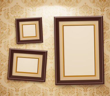 Wooden frames on the wal