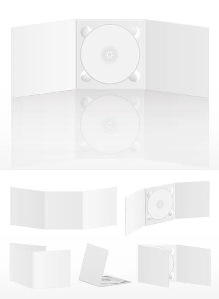 Ensemble de couvertures de cd vierges sur blanc — Image vectorielle
