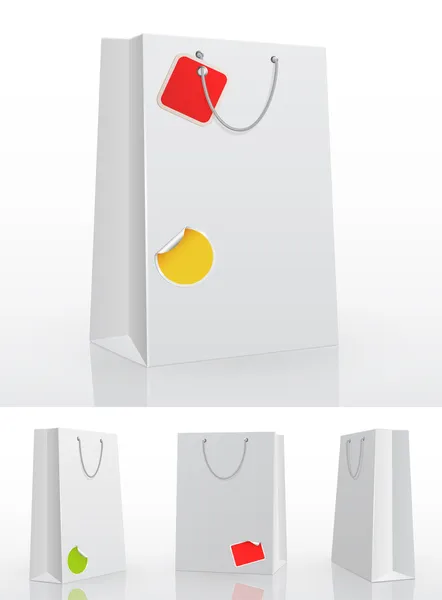 Белая сумка для покупок на белом фоне — стоковый вектор