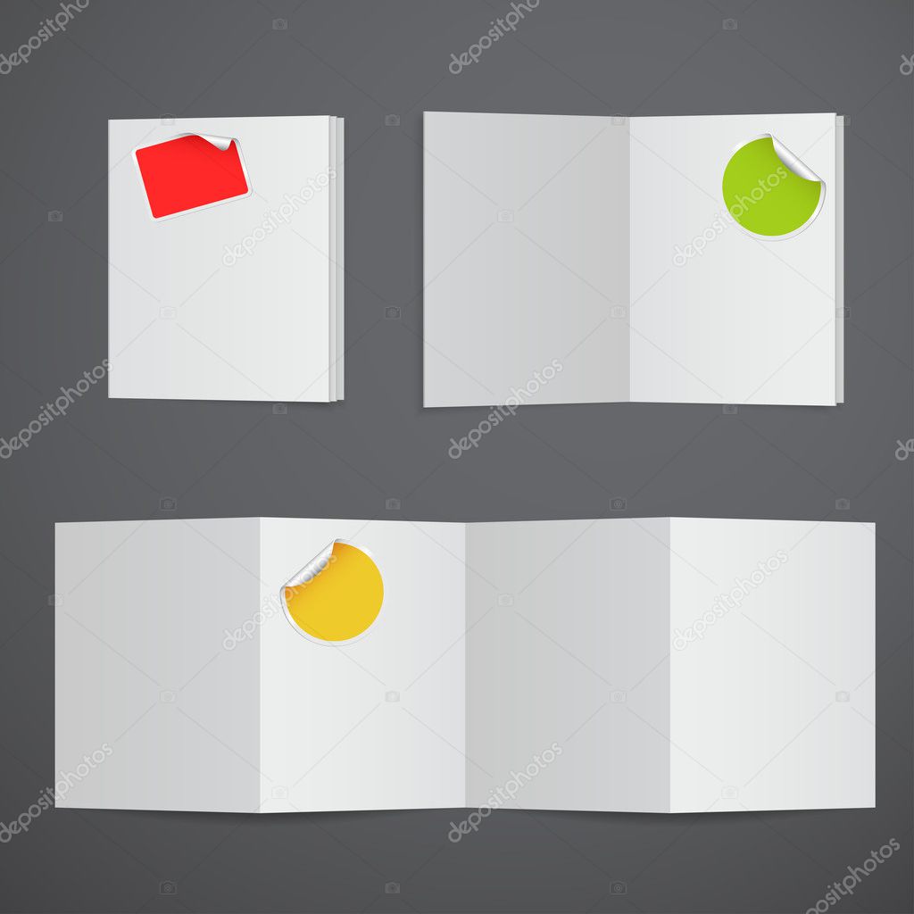 Set of white blank menus