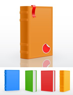 Set of closed standing books clipart