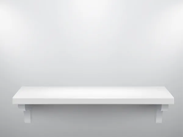 3D na białym tle puste półka na wystawie — Wektor stockowy