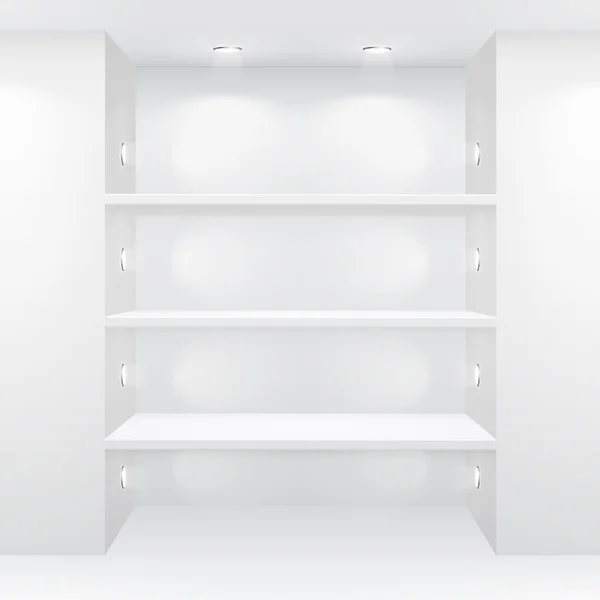 Galerie Intérieur avec étagères vides — Image vectorielle