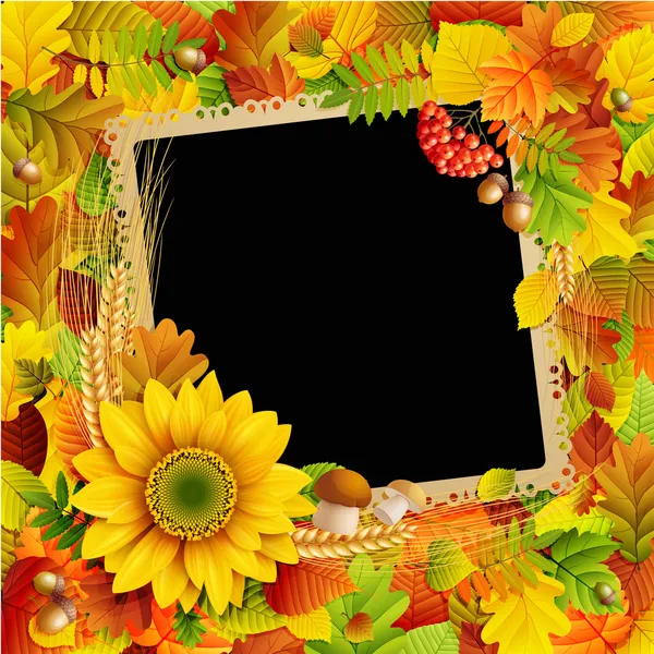 Picture on autumn background — Stock Vector