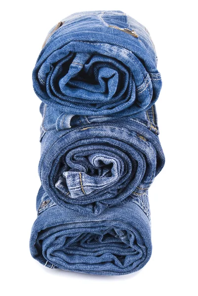 Pilha de jeans jeans jeans azul Fotos De Bancos De Imagens Sem Royalties